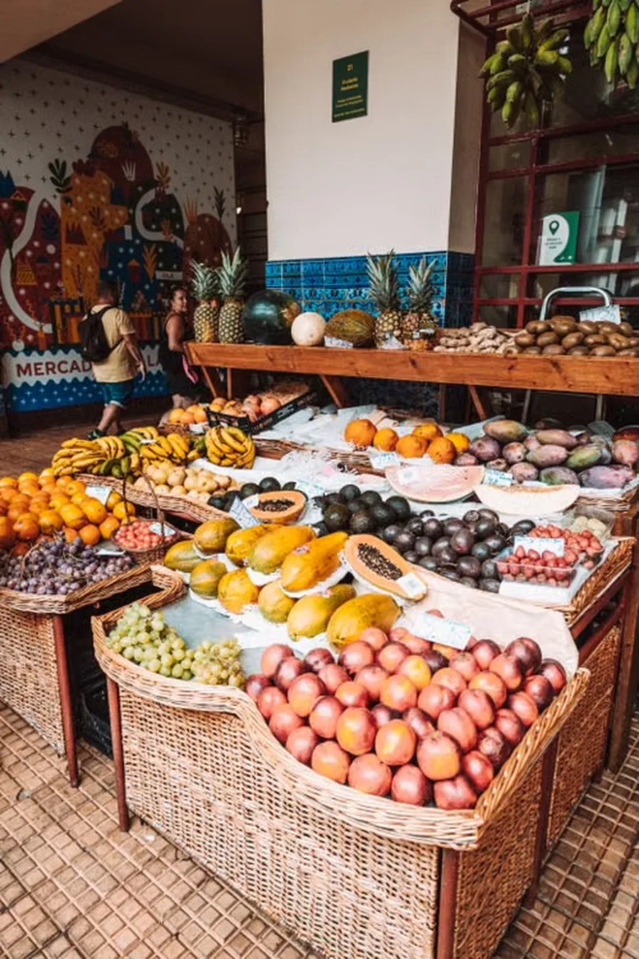 Fresh fruit market stall